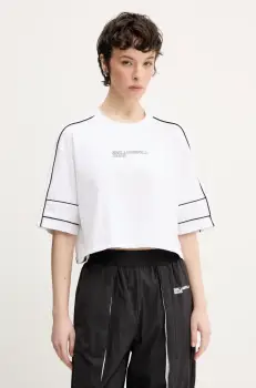 Karl Lagerfeld Jeans tricou din bumbac femei, culoarea alb, A2W17028 imagine