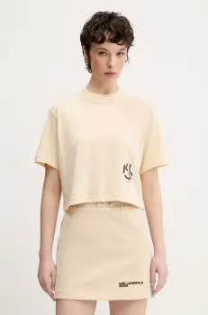 Karl Lagerfeld Jeans tricou femei, culoarea bej, A2W17076 imagine