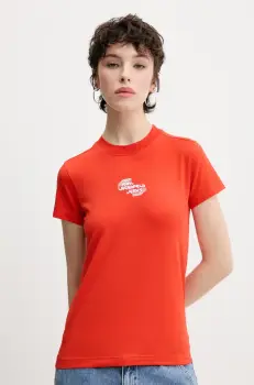 Karl Lagerfeld Jeans tricou femei, culoarea portocaliu, A2W17027 imagine