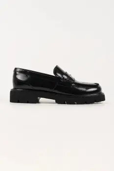 Karl Lagerfeld mocasini de piele LOWELL culoarea negru, cu toc plat, KL42224 imagine