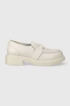Karl Lagerfeld mocasini de piele MACIE KL femei, culoarea alb, cu platforma, KL41210 imagine