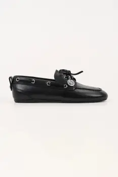 Karl Lagerfeld mocasini de piele MARLEE culoarea negru, cu toc plat, KL41325 imagine