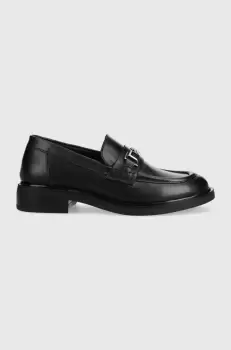 Karl Lagerfeld mocasini de piele PAYTON femei, culoarea negru, cu toc plat, KL41420 imagine