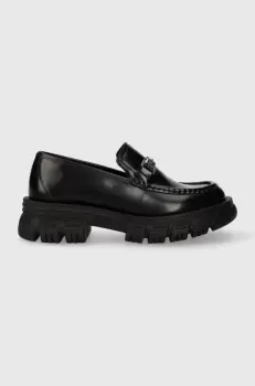 Karl Lagerfeld mocasini de piele PRECINCT femei, culoarea negru, cu platforma, KL43823F imagine