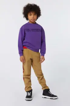 Karl Lagerfeld pantaloni copii culoarea maro, neted, Z30260 imagine