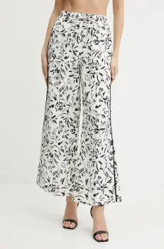 Karl Lagerfeld pantaloni culoarea alb, lat, high waist, A2W10016 imagine