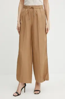 Karl Lagerfeld pantaloni culoarea maro, lat, high waist, A2W10016 imagine