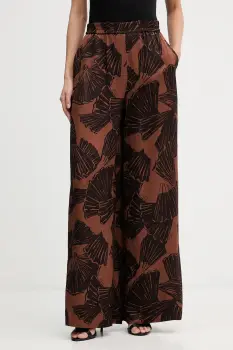 Karl Lagerfeld pantaloni culoarea maro, lat, high waist, B1W10013 imagine