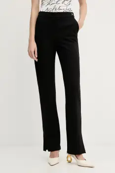 Karl Lagerfeld pantaloni culoarea negru, drept, high waist, A3W10095 imagine