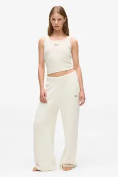 Karl Lagerfeld pantaloni de trening culoarea bej, uni, A4W44005 imagine