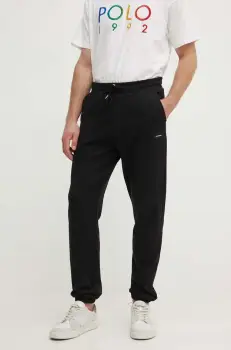 Karl Lagerfeld pantaloni de trening din bumbac culoarea negru, neted, 245M2112 imagine