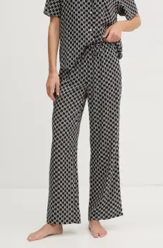 Karl Lagerfeld pantaloni femei, culoarea negru, lat, high waist, A1W46045 imagine