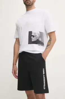 Karl Lagerfeld pantaloni scurti barbati, culoarea negru, A1M45001 imagine