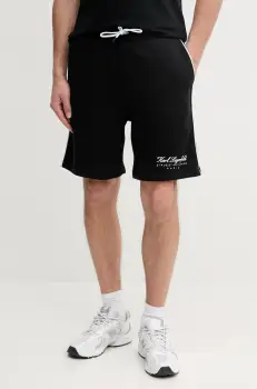 Karl Lagerfeld pantaloni scurti barbati, culoarea negru, A2M44002 imagine