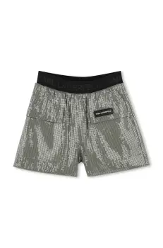 Karl Lagerfeld pantaloni scurti copii culoarea verde, cu imprimeu, Z30448 imagine