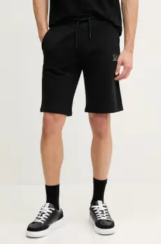 Karl Lagerfeld pantaloni scurti din bumbac barbati, culoarea negru, 552917.705400 imagine