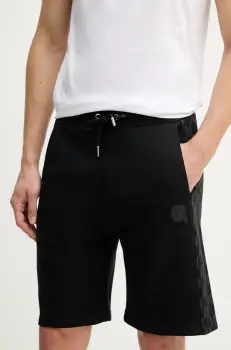 Karl Lagerfeld pantaloni scurti din bumbac barbati, culoarea negru, 552951.705071 imagine