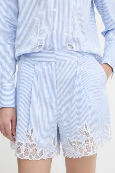 Karl Lagerfeld pantaloni scurti din bumbac modelator, high waist, A2W10159 imagine