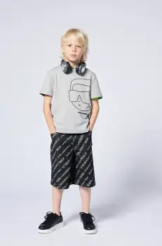 Karl Lagerfeld pantaloni scurti din denim pentru copii culoarea negru, Z30415 imagine