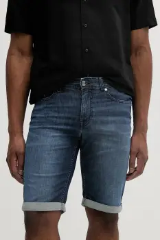 Karl Lagerfeld pantaloni scurti jeans culoarea bleumarin, 552833.265820 imagine