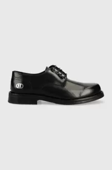 Karl Lagerfeld pantofi de piele KRAFTMAN barbati, culoarea negru, KL11423 imagine