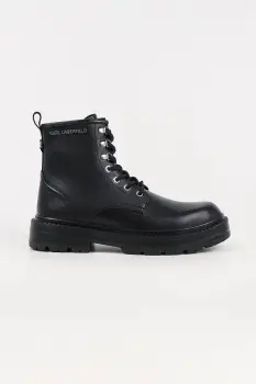 Karl Lagerfeld pantofi de piele MILES culoarea negru, KL10255 imagine