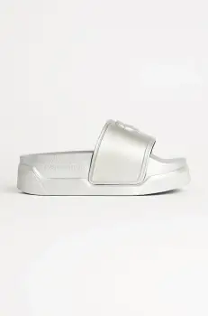 Karl Lagerfeld papuci KONDOMINIUM femei, culoarea argintiu, cu platforma, KL88819 imagine