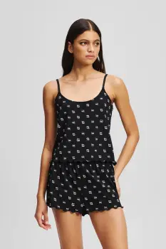 Karl Lagerfeld pijama culoarea negru, A3W45008 imagine