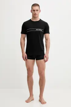 Karl Lagerfeld pijama culoarea negru, cu imprimeu, A4M45007 imagine