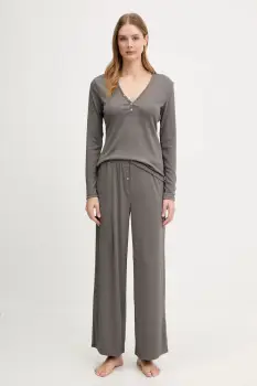 Karl Lagerfeld pijama ESSENTIAL culoarea maro, A3W45005 imagine