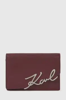 Karl Lagerfeld portofel de piele culoarea bordo, A4W32018 imagine