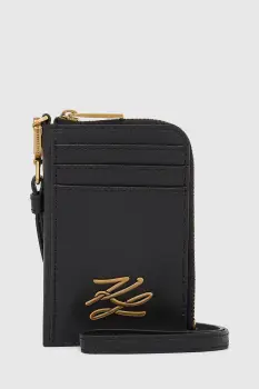 Karl Lagerfeld portofel de piele culoarea negru, A4W32035 imagine