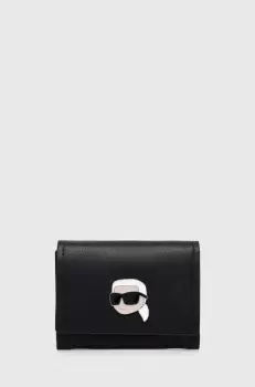 Karl Lagerfeld portofel de piele femei, culoarea negru imagine
