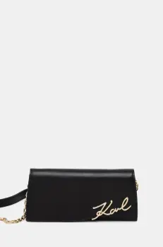 Karl Lagerfeld portofel de piele femei, culoarea negru, A1W32068 imagine