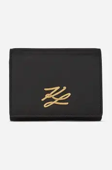 Karl Lagerfeld portofel de piele femei, culoarea negru, A2W32032 imagine