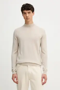 Karl Lagerfeld pulover de lana culoarea bej, light, 554399.655002 imagine