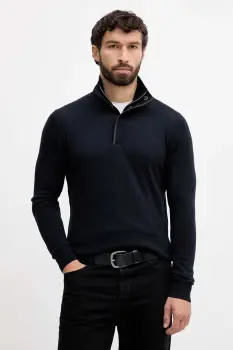 Karl Lagerfeld pulover de lana culoarea bleumarin, light, 554399.655005 imagine