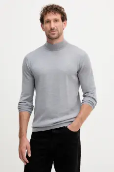 Karl Lagerfeld pulover de lana culoarea gri, light, 553399.655002 imagine