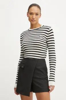 Karl Lagerfeld pulover de lana femei, culoarea bej, light, A1W18054 imagine