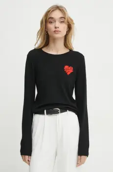 Karl Lagerfeld pulover de lana femei, culoarea negru, light, A1W18051 imagine