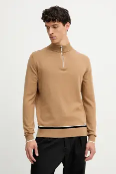 Karl Lagerfeld pulover din amestec de lana culoarea maro, light, cu turtleneck, 554305.655021 imagine