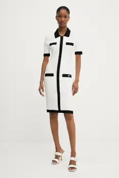 Karl Lagerfeld rochie culoarea alb, mini, mulata, A3W13036 imagine