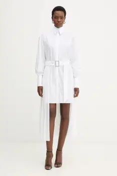 Karl Lagerfeld rochie culoarea alb, mini, oversize, B1W13052 imagine