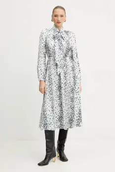 Karl Lagerfeld rochie culoarea bej, midi, evazati, A4W13038 imagine