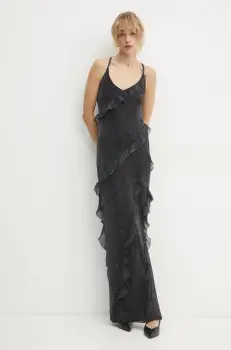 Karl Lagerfeld rochie culoarea negru, maxi, mulata, A1W13043 imagine