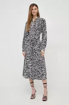 Karl Lagerfeld rochie culoarea negru, midi, evazati imagine