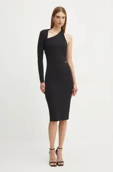 Karl Lagerfeld rochie culoarea negru, midi, mulata, 246W1315 imagine