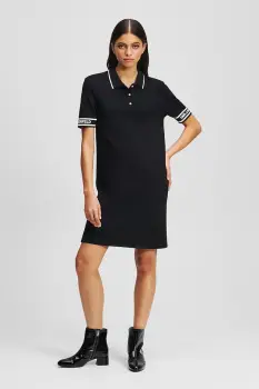 Karl Lagerfeld rochie culoarea negru, mini, drept, A3W13003 imagine