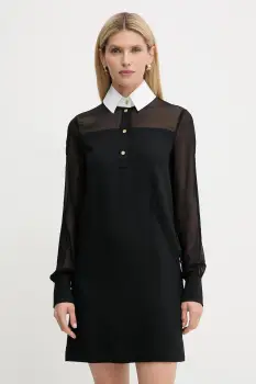 Karl Lagerfeld rochie culoarea negru, mini, drept, A3W13020 imagine