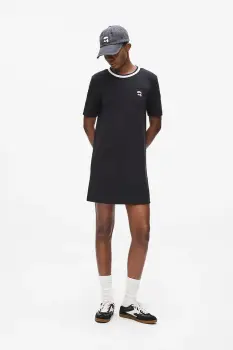 Karl Lagerfeld rochie culoarea negru, mini, drept, A4W13020 imagine